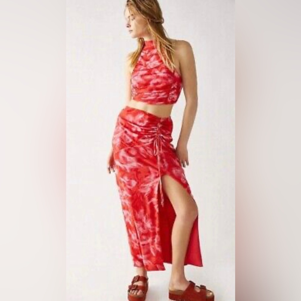 Free People Made For You mesh skirt only in red size large